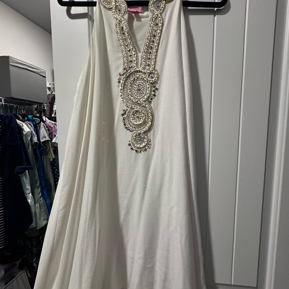 Elegant Lily Pulitzer White Embellished Dress